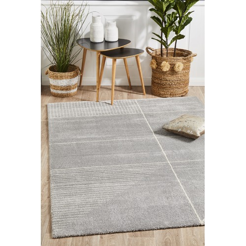 Silver Grey & Ivory Super Soft Metro Contemporary Rug