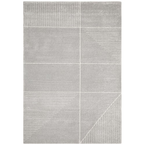 Silver Grey & Ivory Super Soft Metro Contemporary Rug