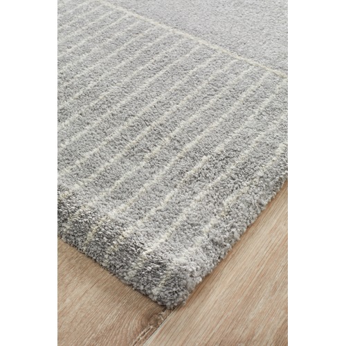 Silver Grey & Ivory Super Soft Metro Contemporary Rug