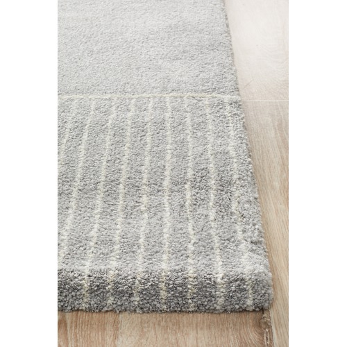 Silver Grey & Ivory Super Soft Metro Contemporary Rug