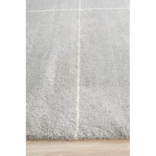 Silver Grey & Ivory Super Soft Metro Contemporary Rug