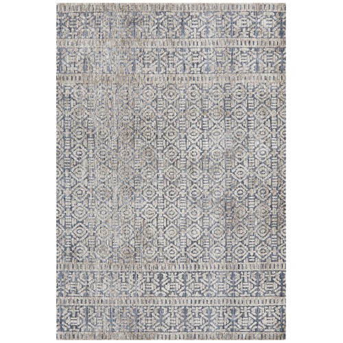 Charcoal Navy & Natural Distressed Nomadic Rug