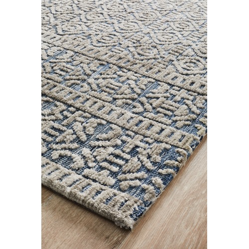 Charcoal Navy & Natural Distressed Nomadic Rug
