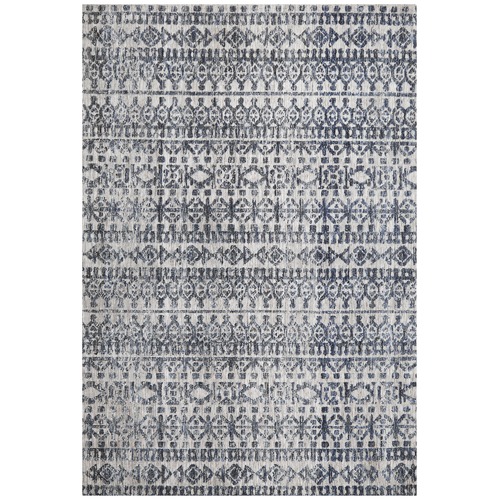 Charcoal Navy & Natural Distressed Exotic Rug
