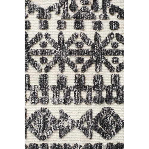 Ivory & Charcoal Distressed Exotic Rug
