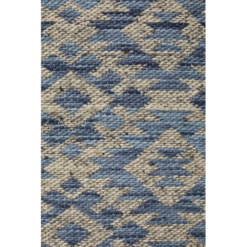 Navy Blue & Linen Hand Woven Modern Tribal Rug