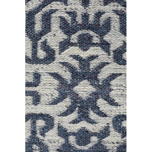 Silver & Navy Hand Woven Modern Tribal Rug