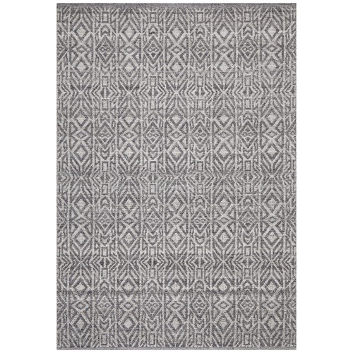 Graphite & Silver Hand Woven Modern Tribal Rug