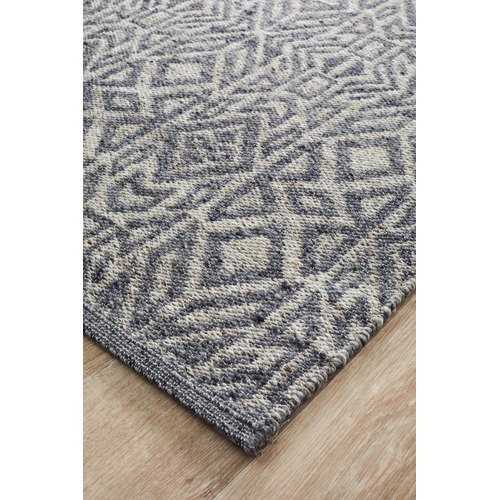 Graphite & Silver Hand Woven Modern Tribal Rug