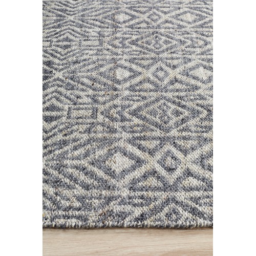 Graphite & Silver Hand Woven Modern Tribal Rug