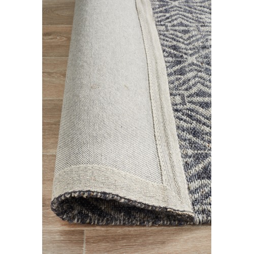 Graphite & Silver Hand Woven Modern Tribal Rug