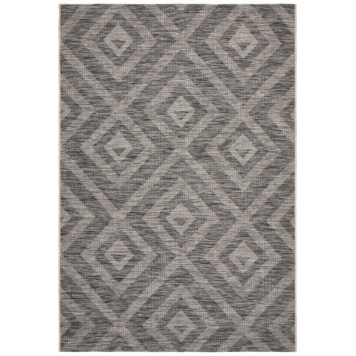 Black & Natural Diamonds Flat-Woven Rug | Temple & Webster