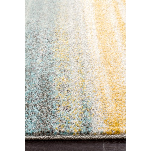 Network Cinthia Blue, Yellow & Grey Durable Modern Rug & Reviews