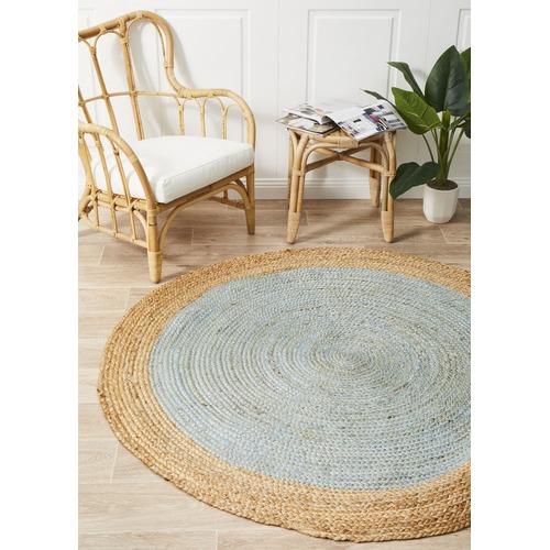 Network Rugs Jute Natural Blue Rug