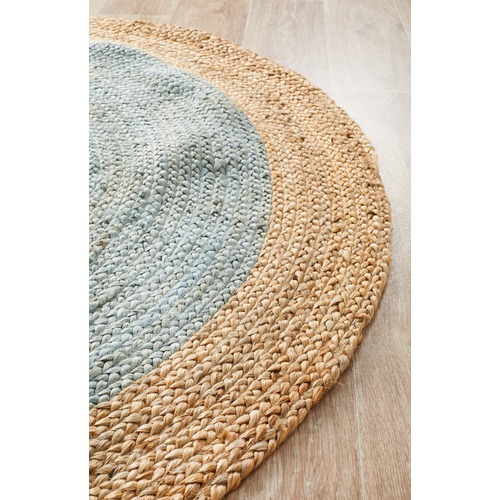 Network Rugs Jute Natural Blue Rug