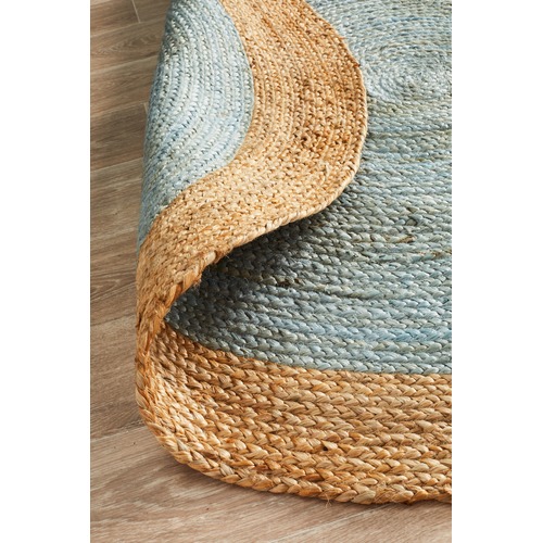 Network Rugs Jute Natural Blue Rug