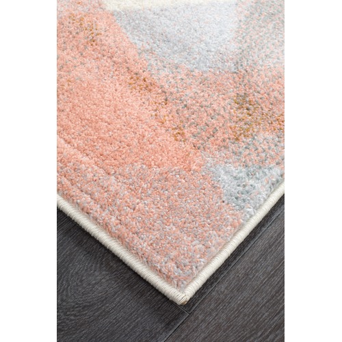 Ron Blush & Grey Power Loomed Modern Rug