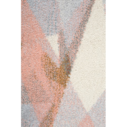 Ron Blush & Grey Power Loomed Modern Rug