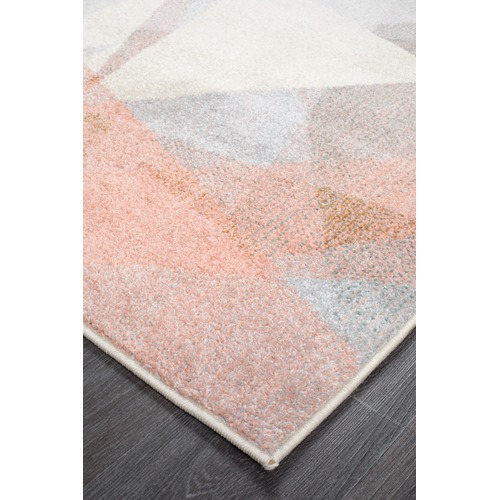 Ron Blush & Grey Power Loomed Modern Rug