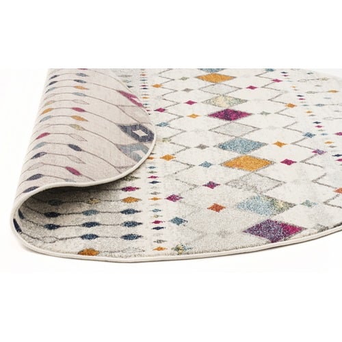 Anzali Colourful Power Loomed Modern Round Rug