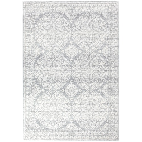 Network Rugs Oxus Silver & Grey Power Loomed Modern Rug | Temple & Webster