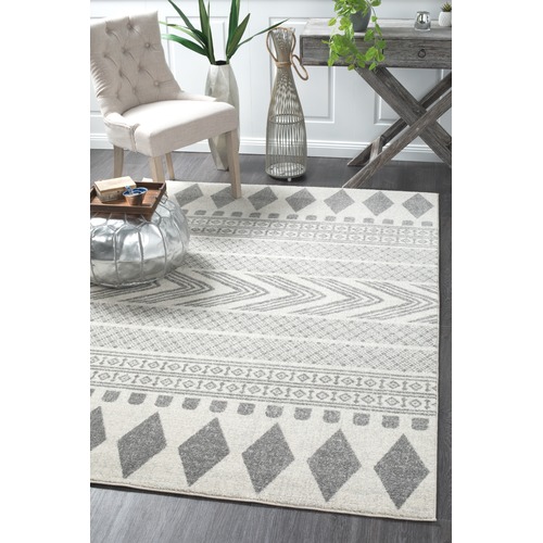 Lena Grey Power Loomed Modern Rug