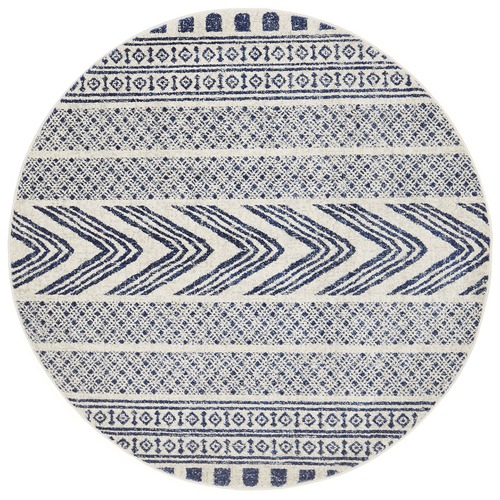 Network Lena Navy Power Loomed Modern Round Rug & Reviews | Temple