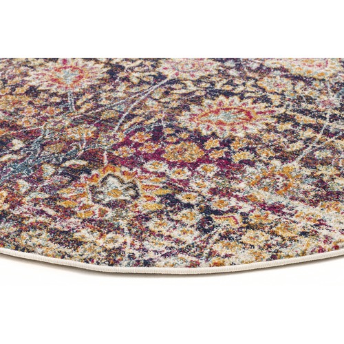 Zaire Colourful Power Loomed Modern Round Rug