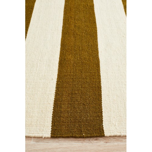 Earthy Flat Weave Stripe Rug