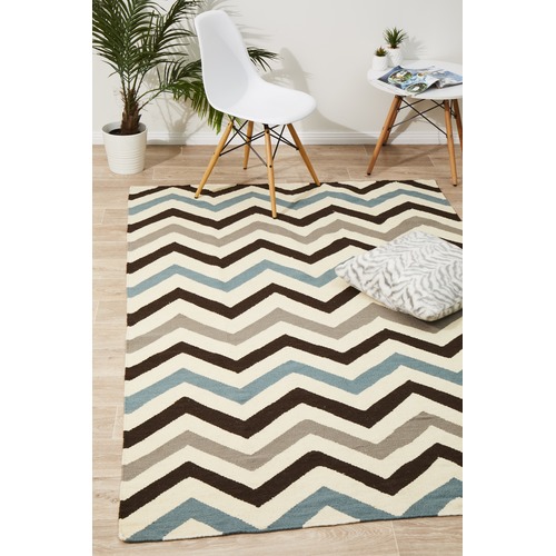 Ida Chevron Flat Weave Wool Rug