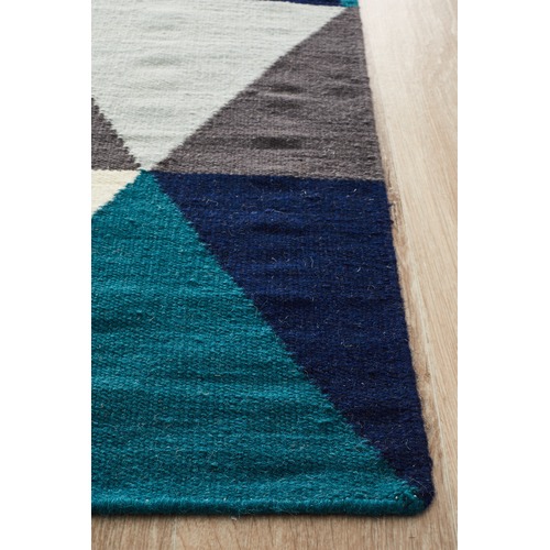 Prism Flat Weave Rug Blue
