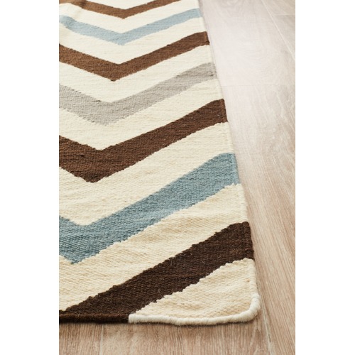 Ida Chevron Flat Weave Wool Rug