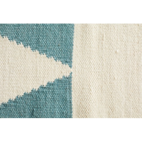 Network Pyramid Flat Weave Rug Blue | Temple & Webster