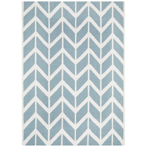 Chevron Flat Weave Rug Blue
