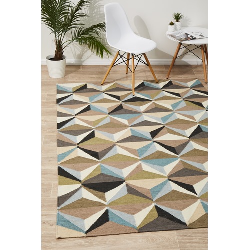 Dimensions Flat Weave Rug Blue Temple & ster