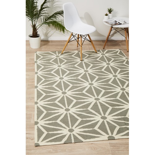 Dandelion Flat Weave Rug Grey
