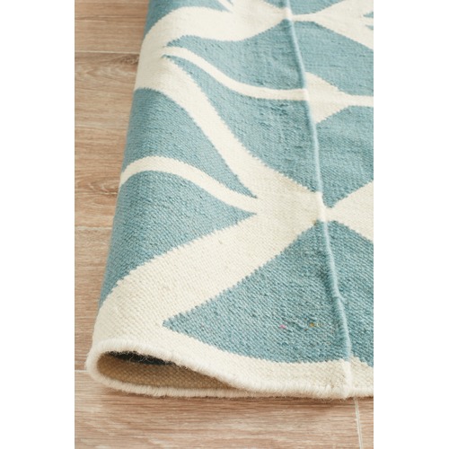 Chevron Flat Weave Rug Blue