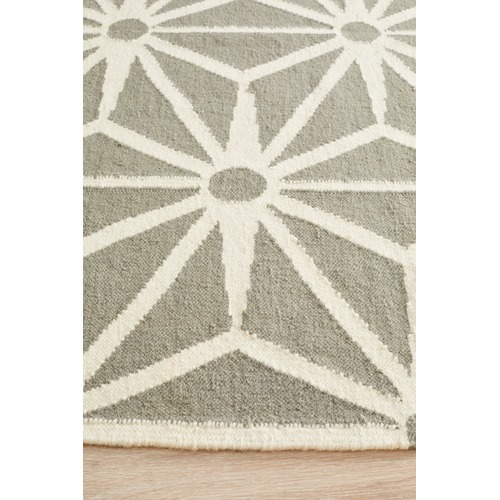 Dandelion Flat Weave Rug Grey
