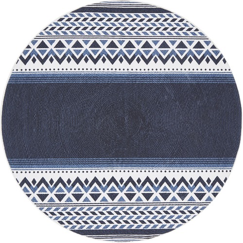 Navy Naval Hand Braided Cotton Rug