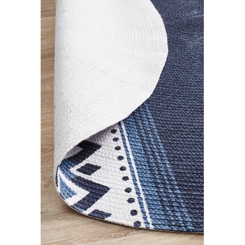 Navy Naval Hand Braided Cotton Rug