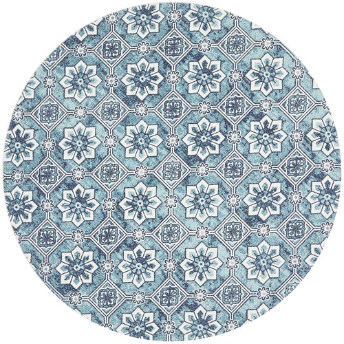 Network Sky Blue Blooming Hand Braided Cotton Rug Temple & Webster