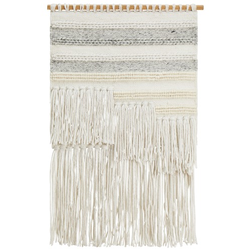 Network Rugs Silk Scandi Textured Fringed Wall Hanging | Temple & Webster