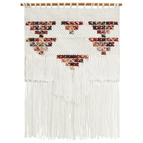 Multi Scandi Textured Fringed Wall Hanging