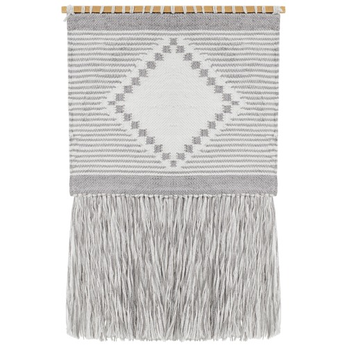 Dove Scandi Flatwoven Fringed Wall Hanging