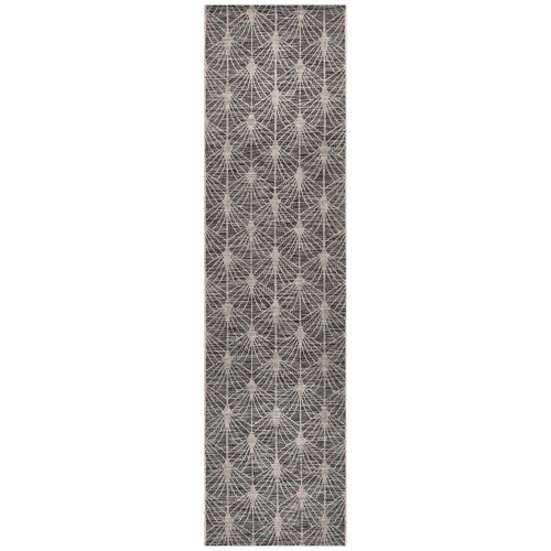 Network Black Natural Art Deco Flat, Black And White Flat Woven Rug
