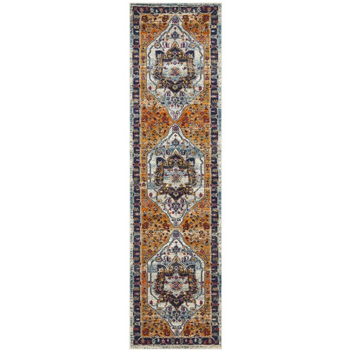 Rust & Navy Tulip Vintage Look Runner