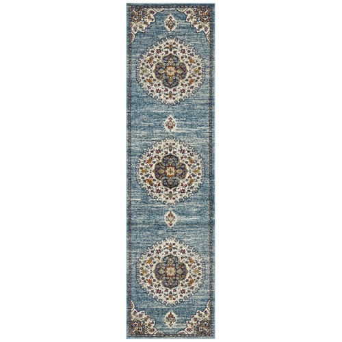 Blue Medallion Vintage Look Runner