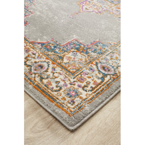Grey Oriental Vintage Look Runner