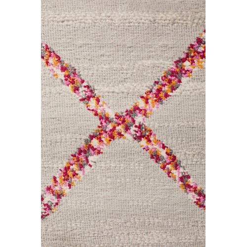 Silver & Pink Pastel Boho Geometric Rug