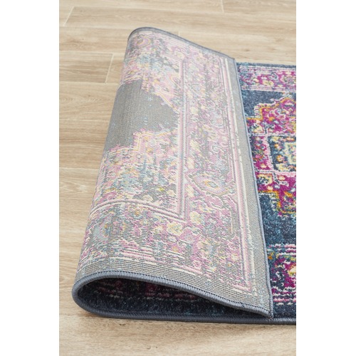 Navy & Fuchsia Oriental Vintage Look Runner